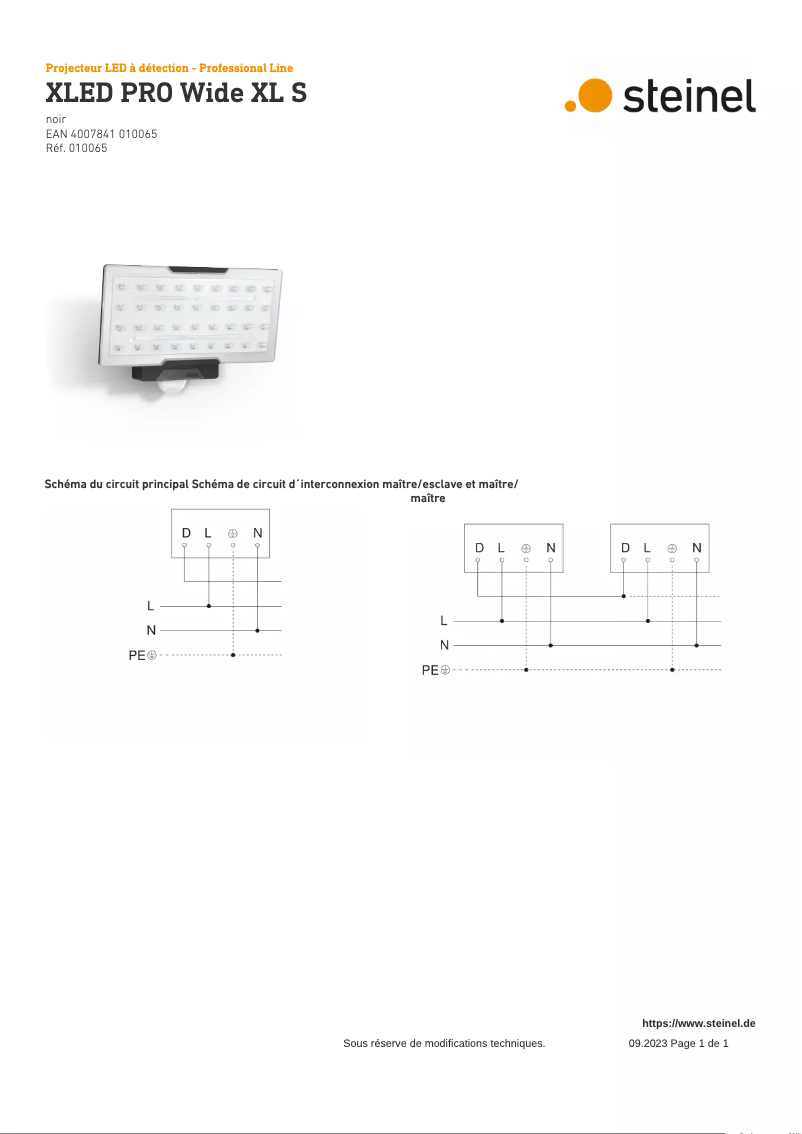 Image de la première page du manuel de l'appareil XLED PRO Wide XL S