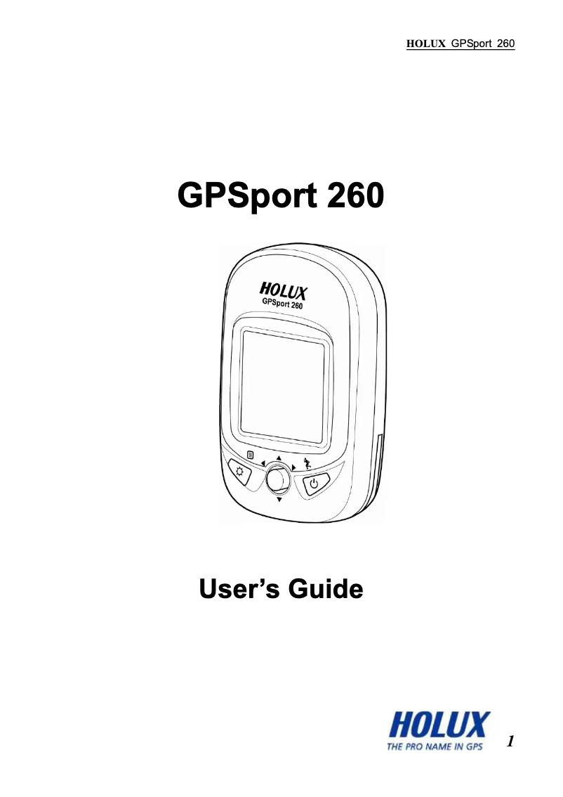 Imagen de la primera página del manual del dispositivo GPSport 260 Pro