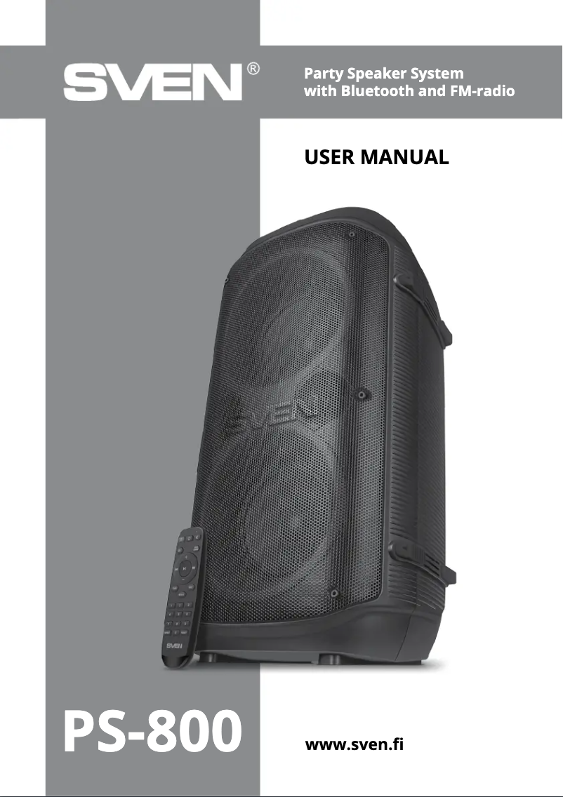 Page 1 de la notice Manuel utilisateur Sven PS-800