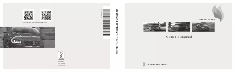 Image de la première page du manuel de l'appareil MKZ Hybrid (2020)