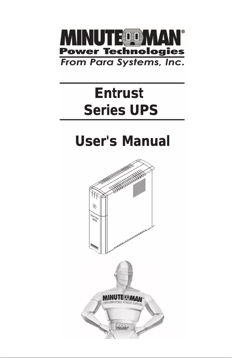 Page 1 de la notice Manuel utilisateur Minute Man Entrust