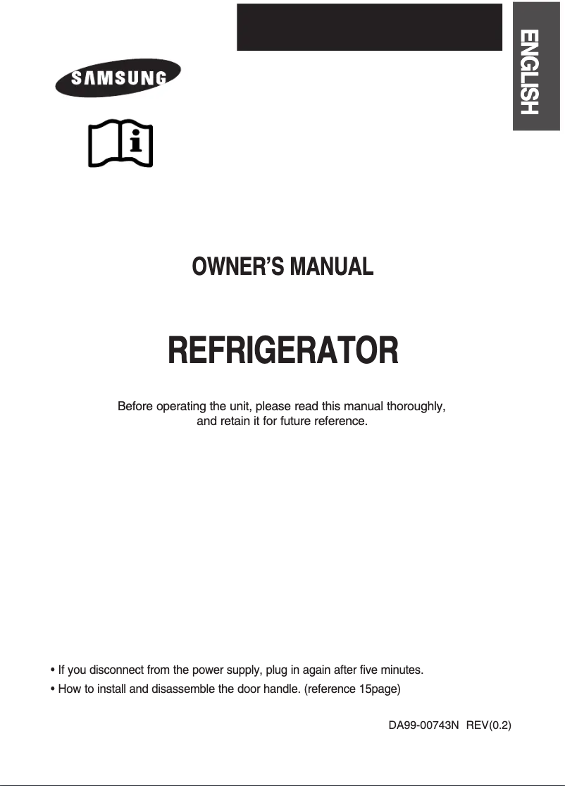 Page n°1 - Manuel utilisateur Samsung RT61MASW