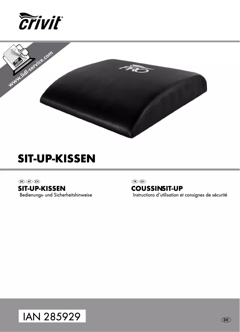 Page 1 de la notice Manuel utilisateur Crivit IAN 285929