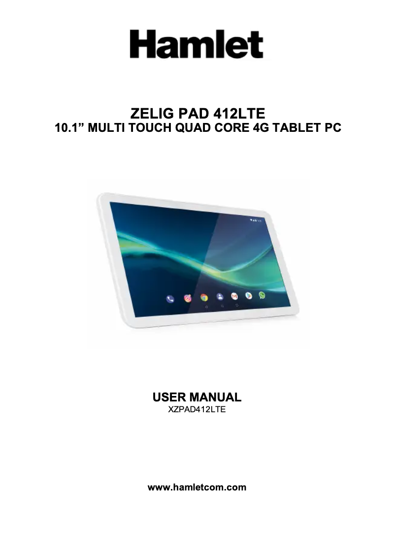 Page n°1 - Manuel utilisateur Hamlet Zelig Pad XZPAD412LTE