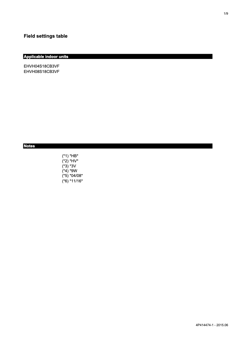 Page 1 de la notice Guide d'installation Daikin EHVH04S18CB3VF