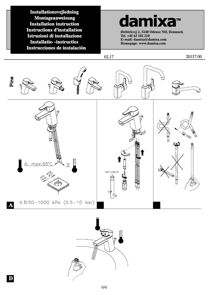 Page 1 de la notice Manuel utilisateur Damixa 170664600