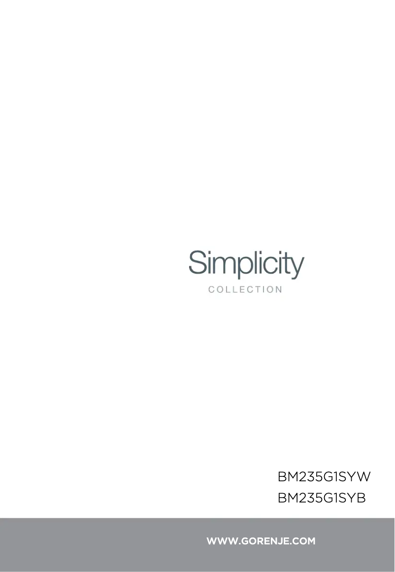 Page 1 de la notice Manuel utilisateur Gorenje BM235G1SYB