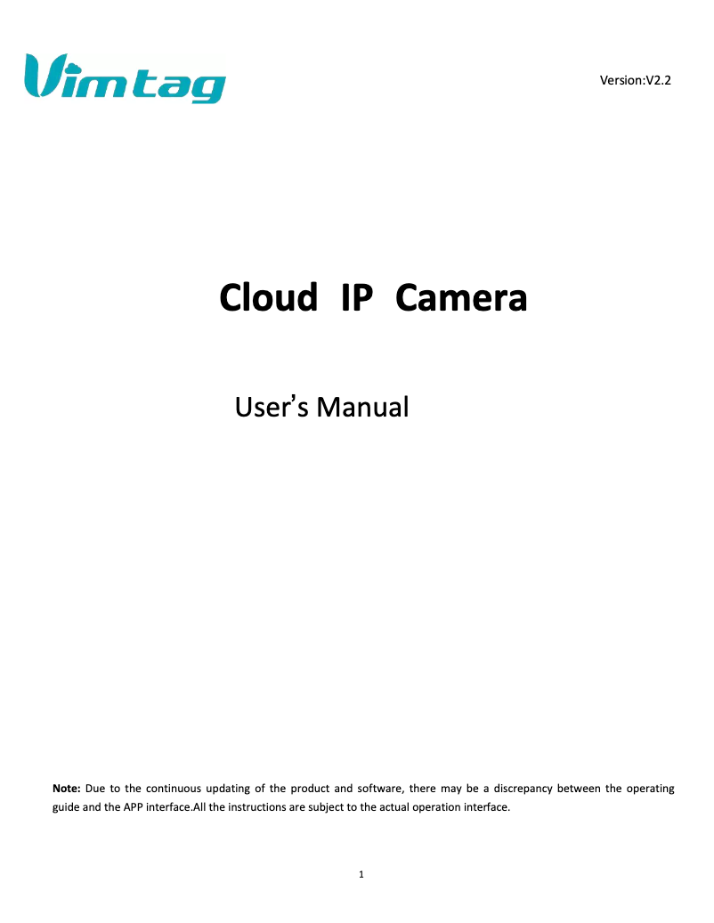 Page n°1 - Manuel utilisateur Vimtag B4