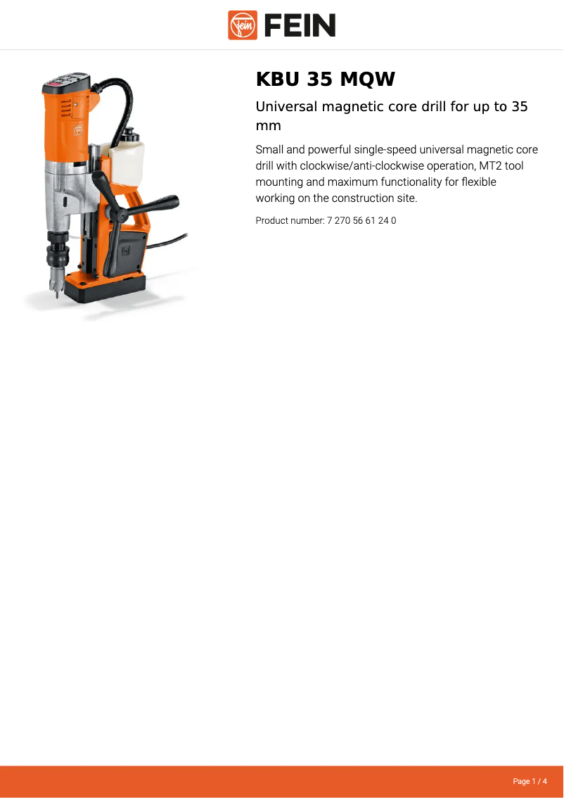 Image de la première page du manuel de l'appareil KBU 35 MQW