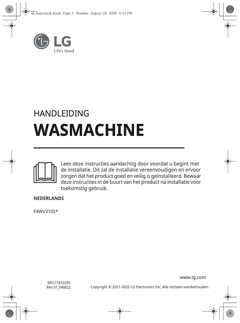 Page n°1 - Manuel utilisateur LG F4WV310S3E