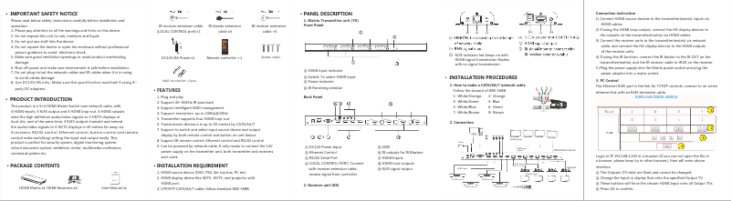 Page n°1 - Manuel utilisateur Epcom TT744