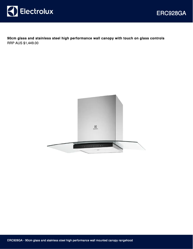 Image de la première page du manuel de l'appareil ERC928GA