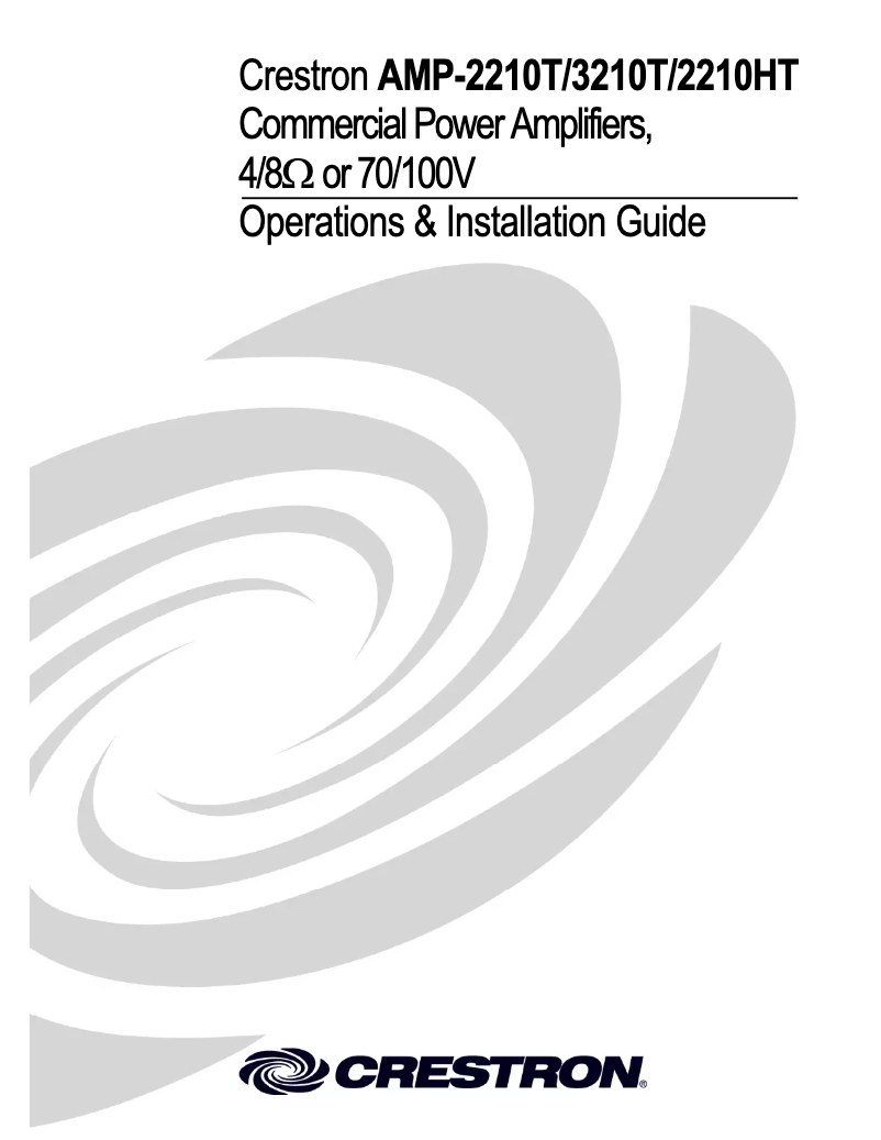 Page 1 de la notice Mode d'emploi Crestron AMP-3210T
