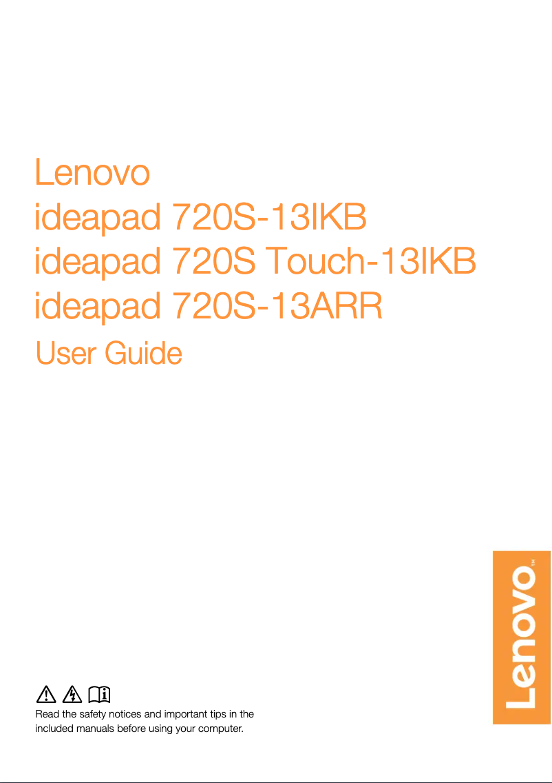 Page n°1 - Manuel utilisateur Lenovo IdeaPad 720S