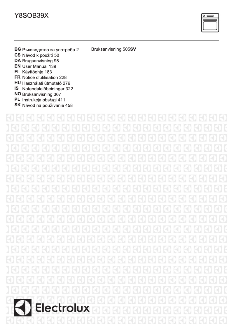 Page 1 de la notice Manuel utilisateur Electrolux Y8SOB39X