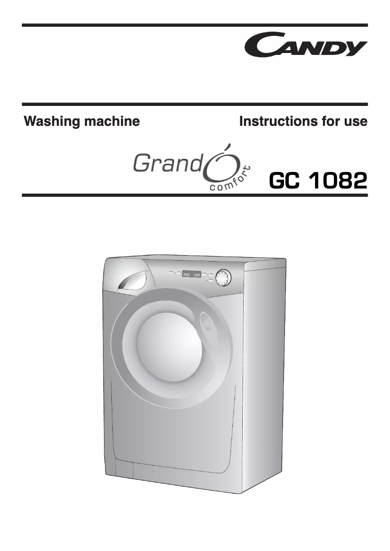 Page n°1 - Manuel utilisateur Candy GC 1082D1/1-ISR