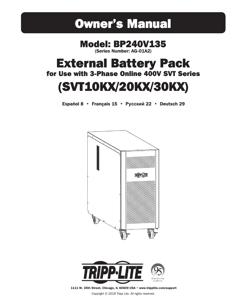 Page n°1 - Manuel utilisateur Tripp Lite BP240V135