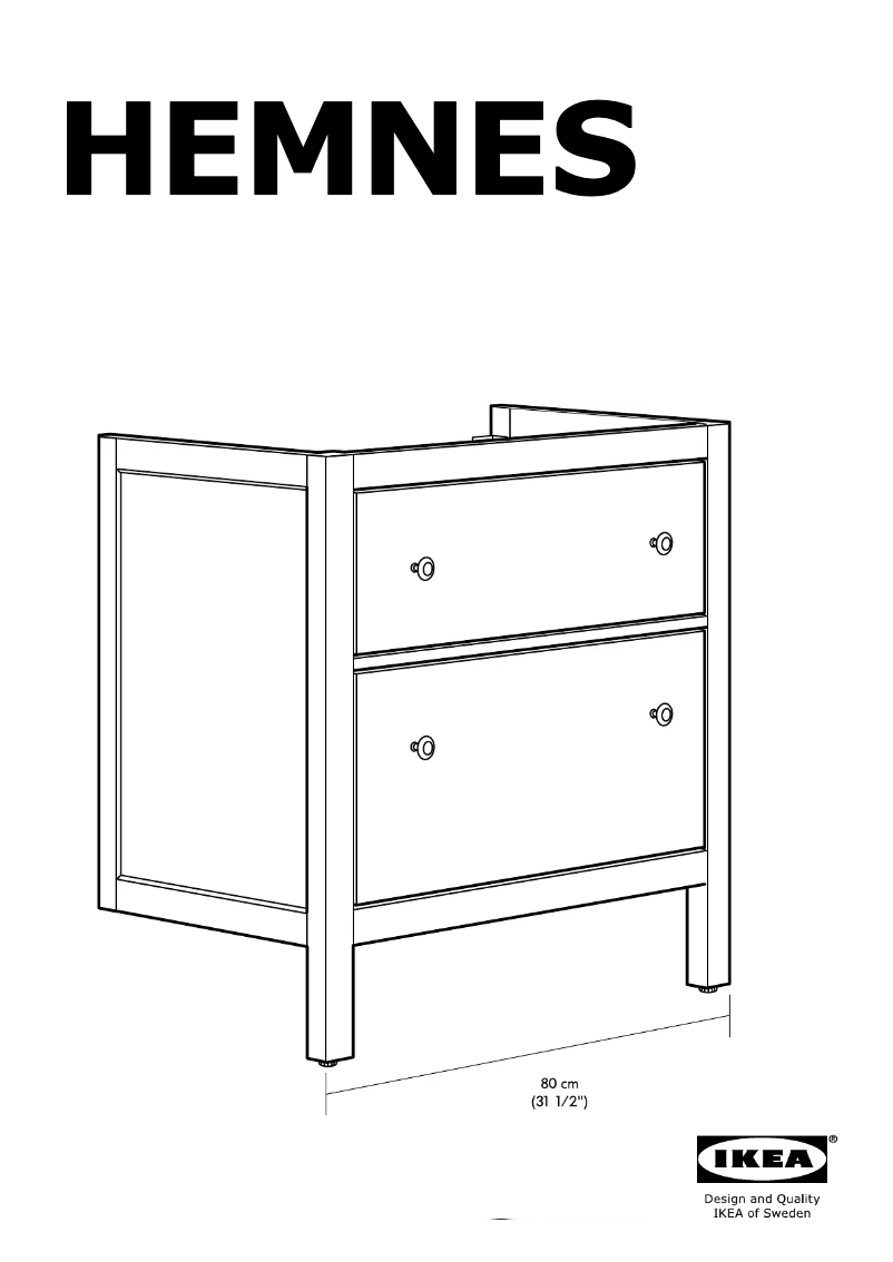 Page 1 de la notice Manuel utilisateur Ikea HEMNES (80x49x89)