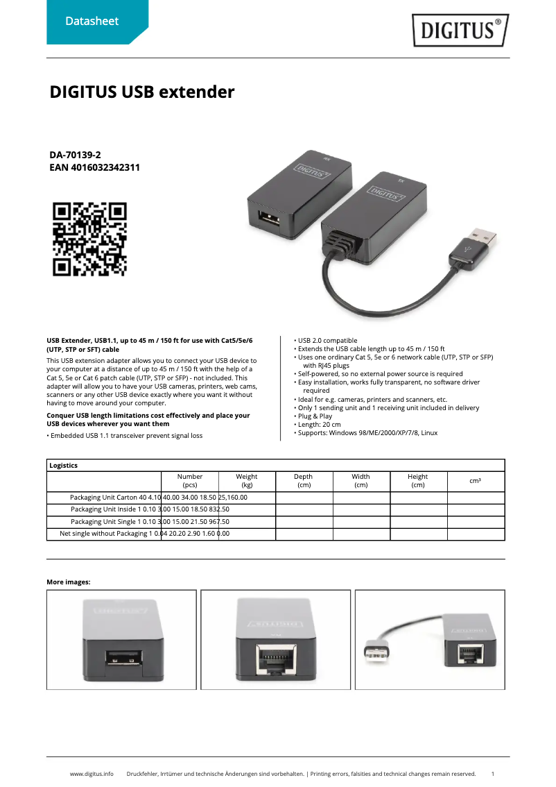 Page n°1 - Fiche technique Digitus DA-70139-2