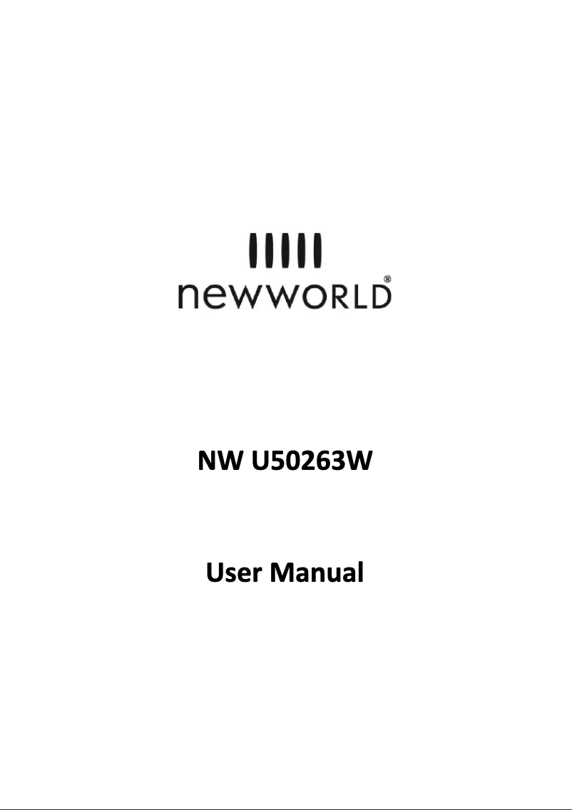 Page 1 de la notice Manuel utilisateur New World NWU50263W