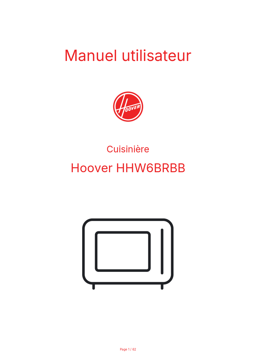 Image de la première page du manuel de l'appareil HHW6BRBB