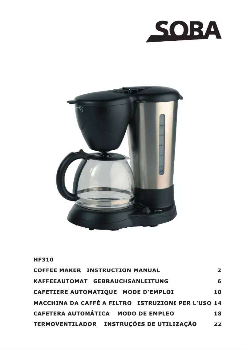 Page n°1 - Manuel utilisateur Soba HF310