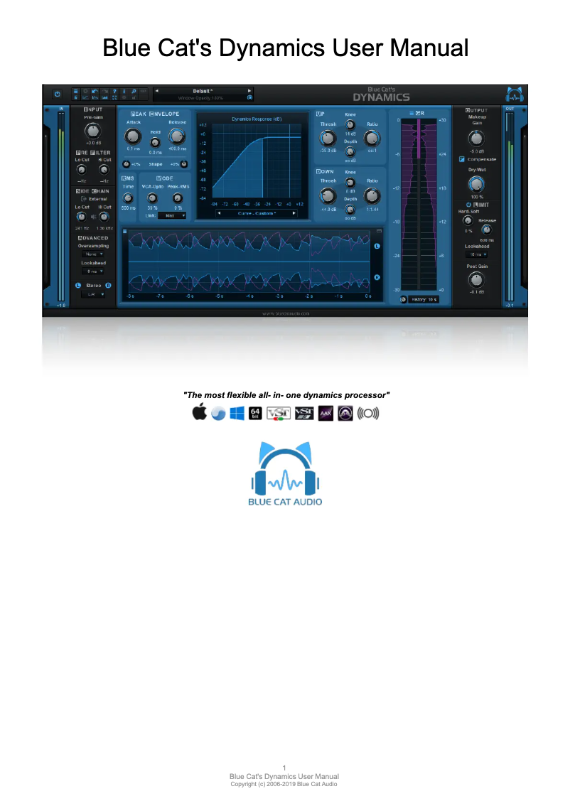 Page 1 de la notice Manuel utilisateur Blue Cat Audio Dynamics