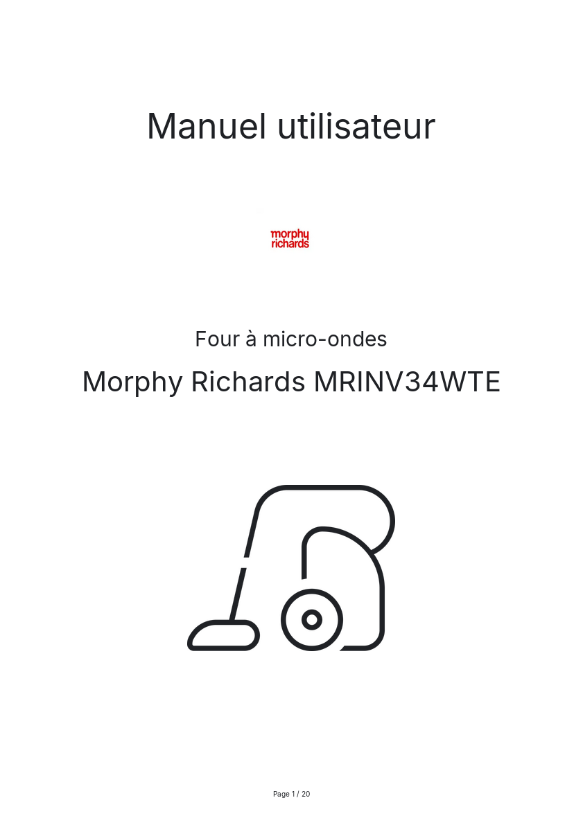 Image de la première page du manuel de l'appareil MRINV34WTE