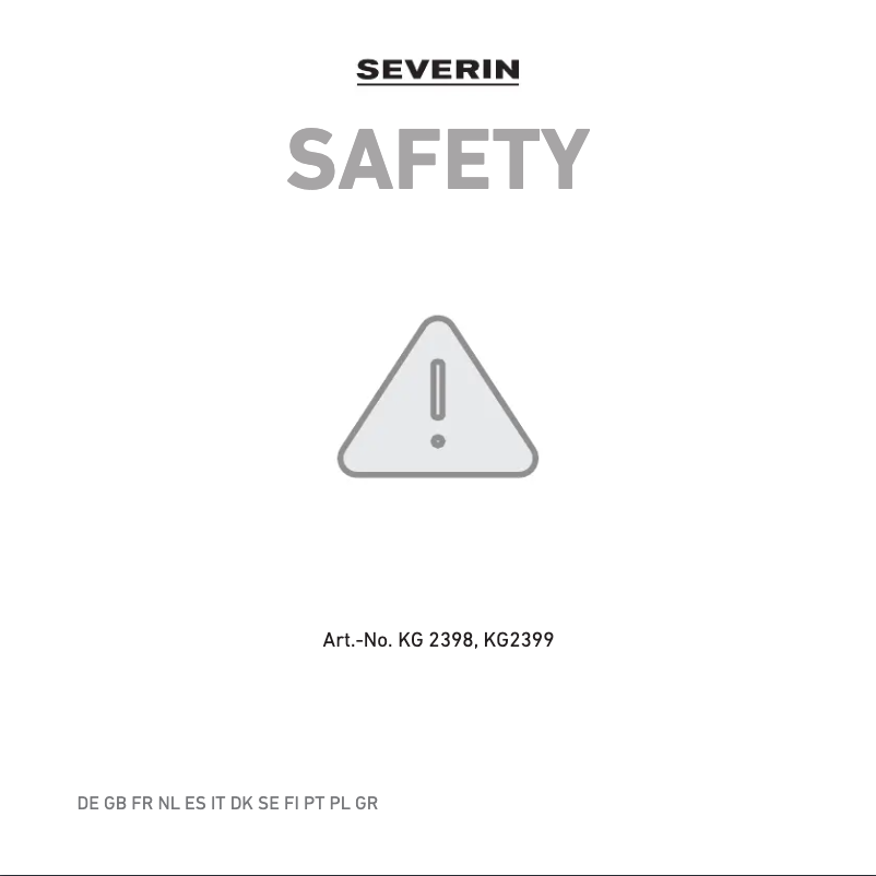 Page n°1 - Instructions de sécurité Severin KG 2398