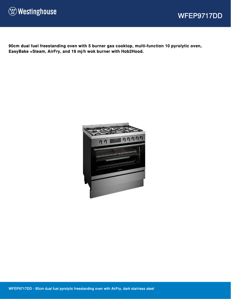 Page n°1 - Fiche technique Westinghouse WFEP9717DD