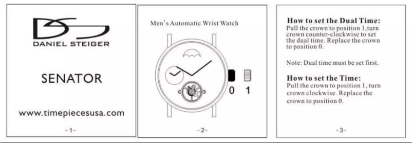 Page 1 de la notice Manuel utilisateur Daniel Steiger Senator