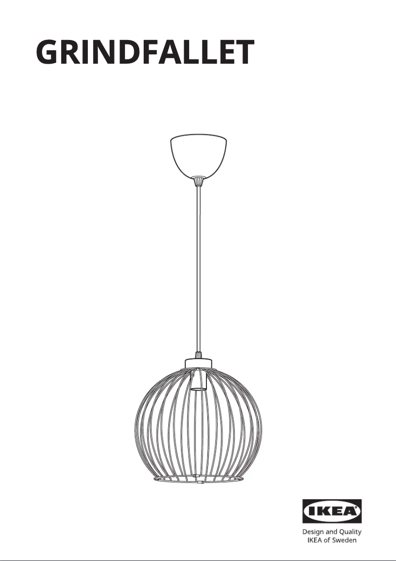 Page 1 de la notice Manuel utilisateur Ikea GRINDFALLET 005.049.96
