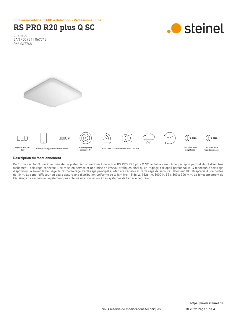 Imagen de la primera página del manual del dispositivo RS PRO R20 Plus Q SC