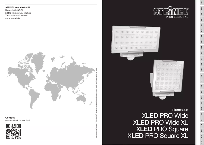 Page 1 de la notice Manuel utilisateur Steinel XLED PRO Square XL