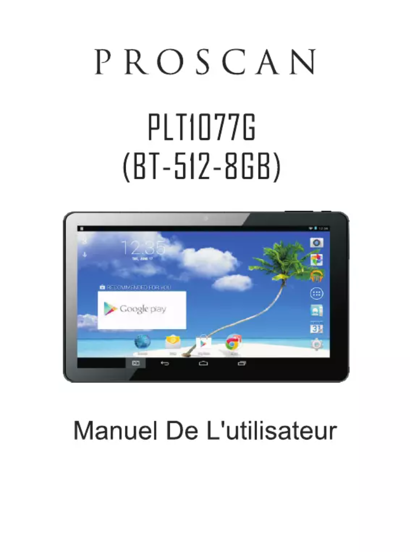 Image de la première page du manuel de l'appareil PLT1077-G