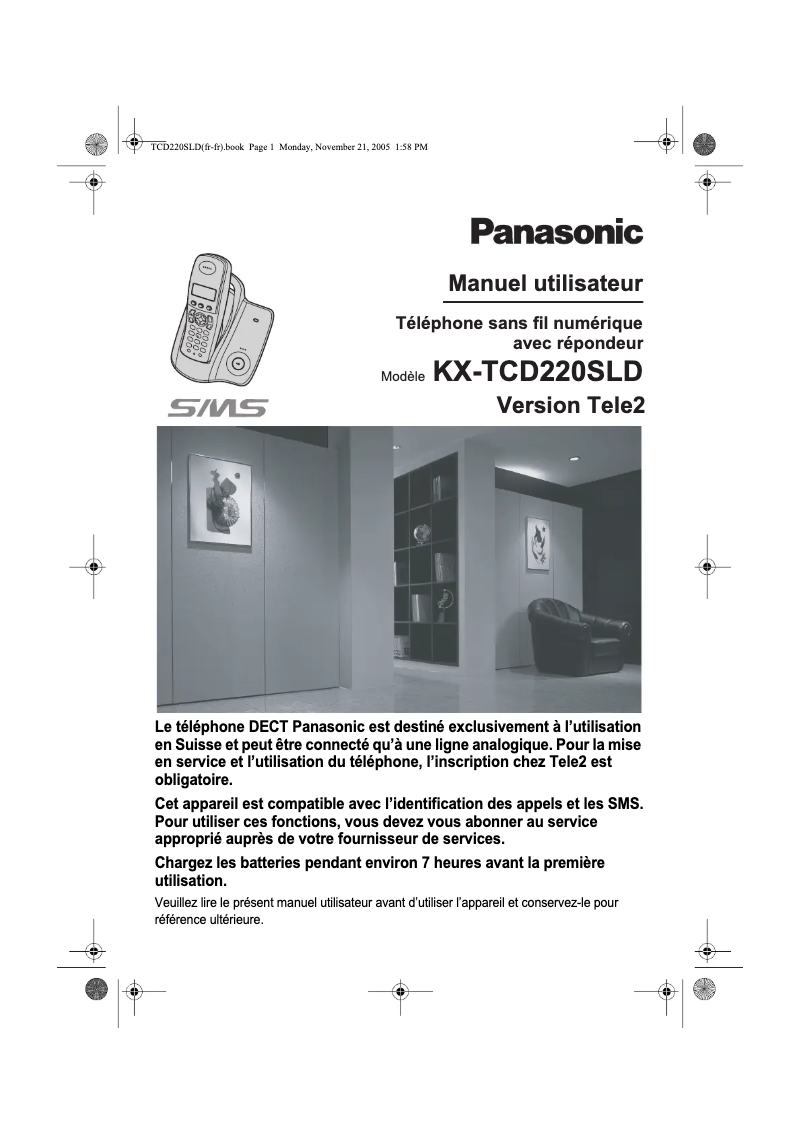 Image de la première page du manuel de l'appareil KX-TCD220SLD
