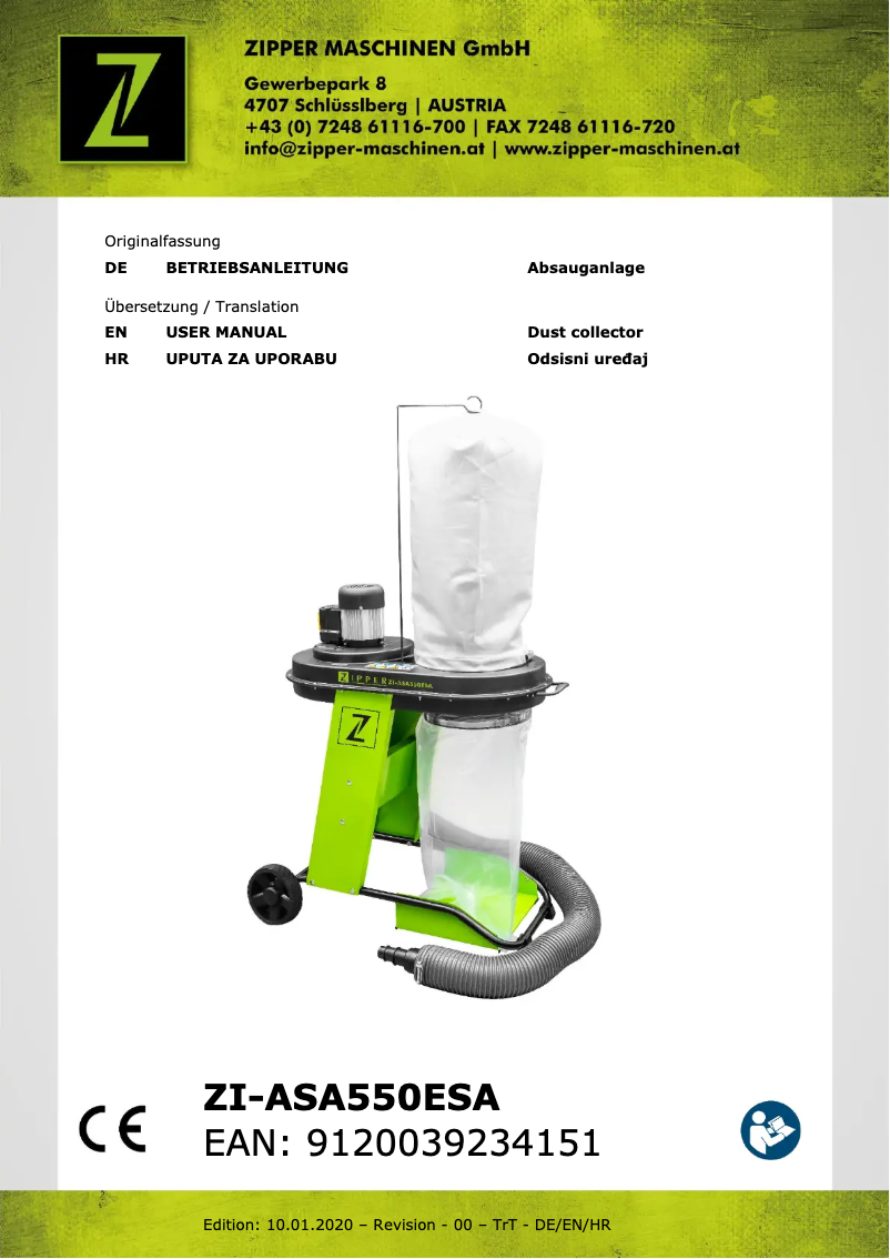 Page 1 de la notice Manuel utilisateur Zipper ZI-ASA550ESA