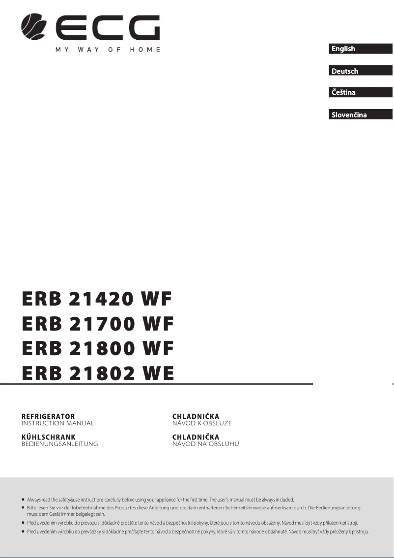Image de la première page du manuel de l'appareil ERB 21800 WF