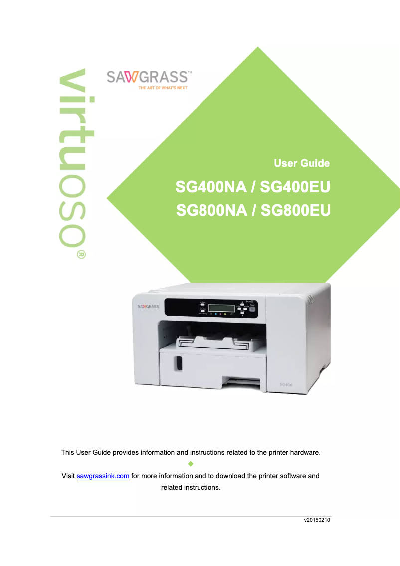 Page n°1 - Manuel utilisateur Sawgrass Virtuoso SG800EU