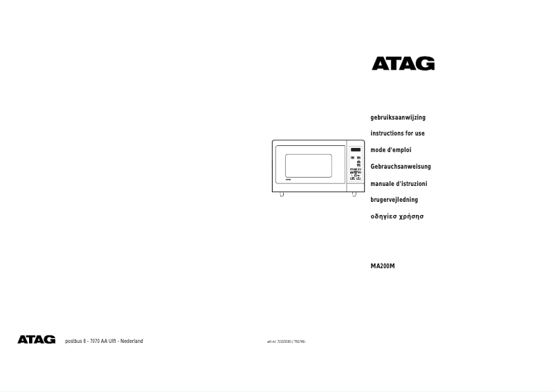 Página 1 del manual Manual de usuario Atag MA200M