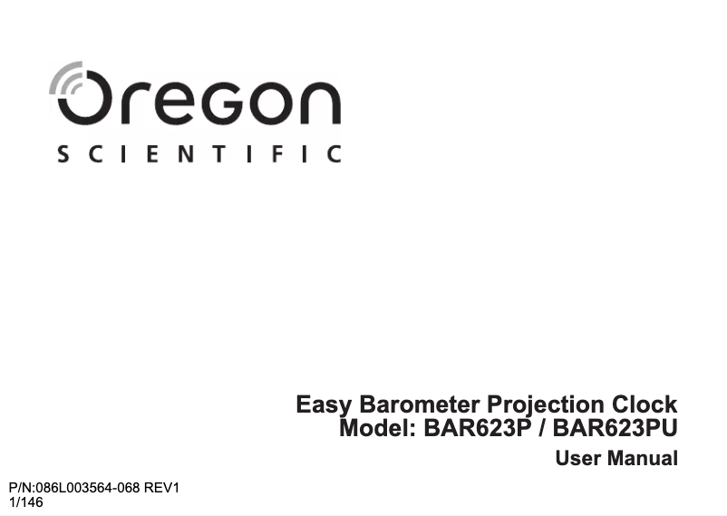 Image de la première page du manuel de l'appareil BAR623PU