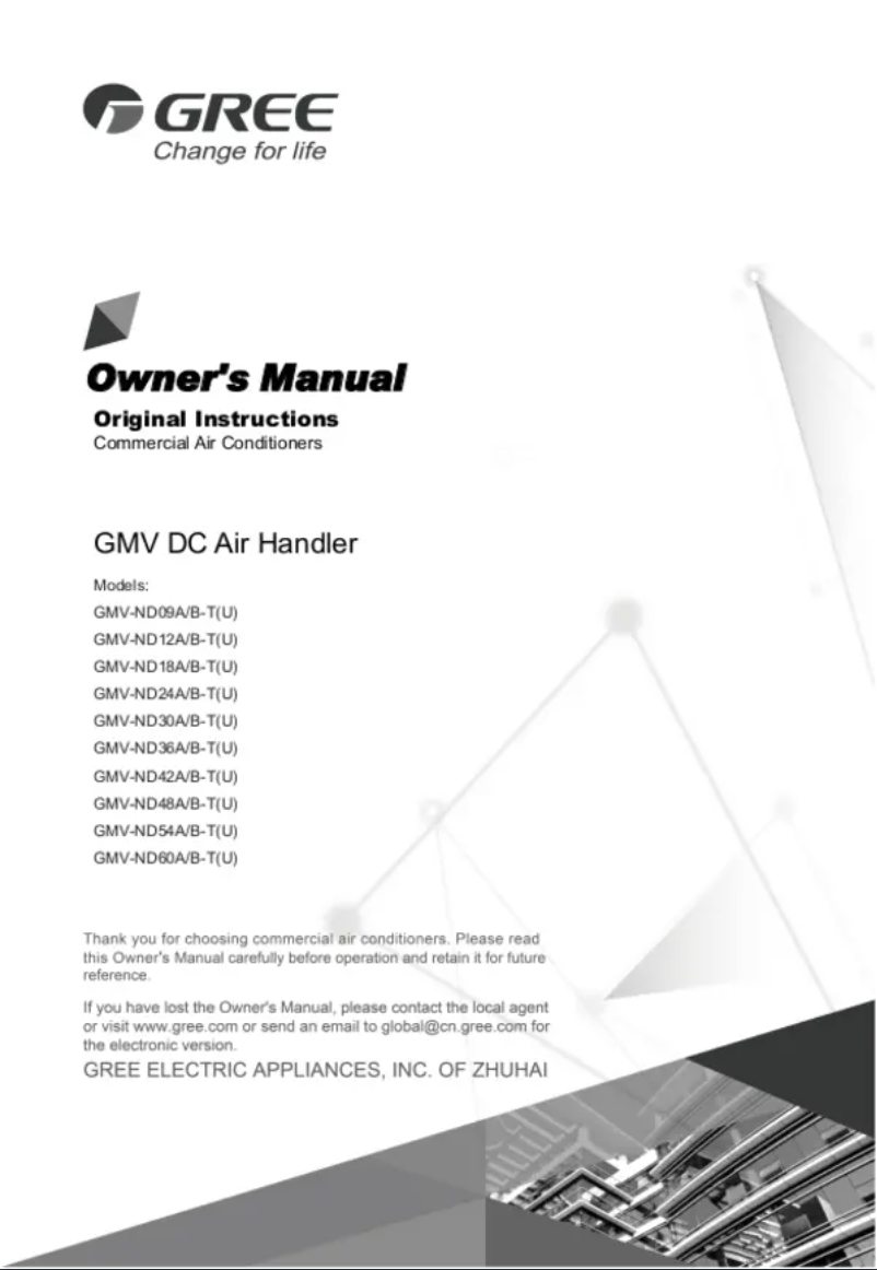 Page 1 de la notice Manuel utilisateur Gree GMV-ND42A/B-T(U)