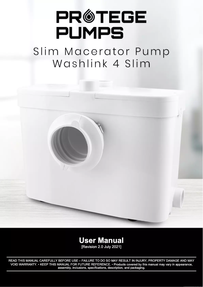 Página 1 del manual Manual de usuario Protege Washlink 4 Slim