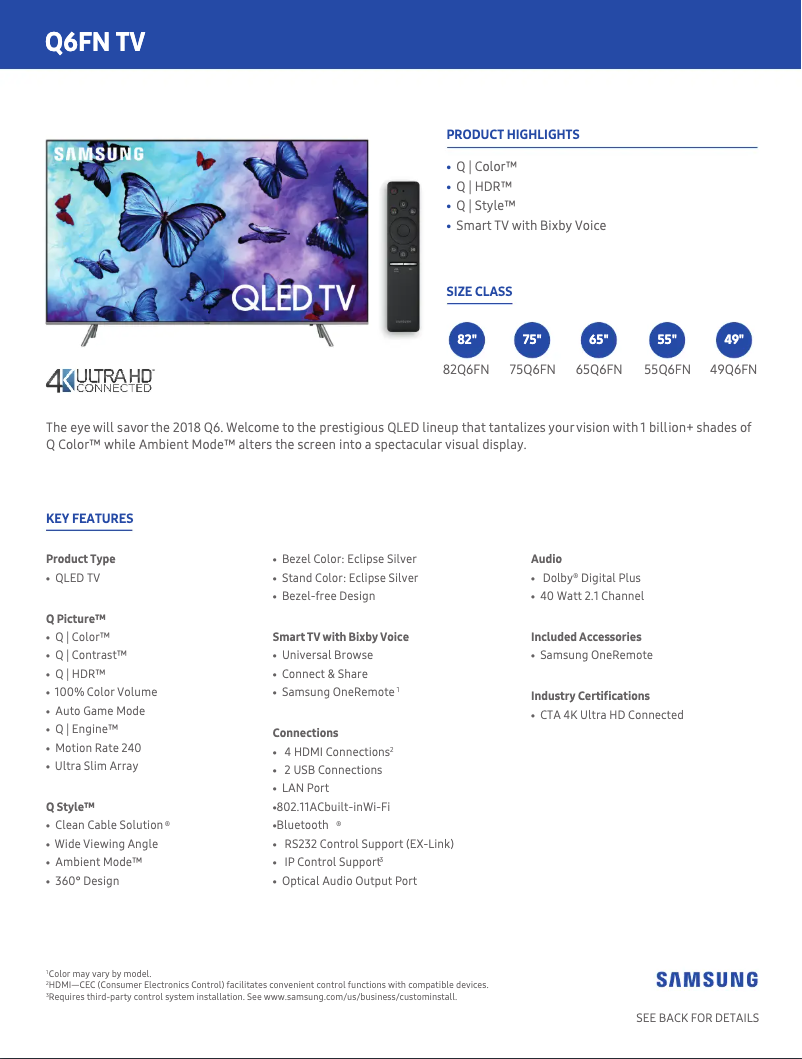 Image de la première page du manuel de l'appareil QN65Q6FNAFXZA