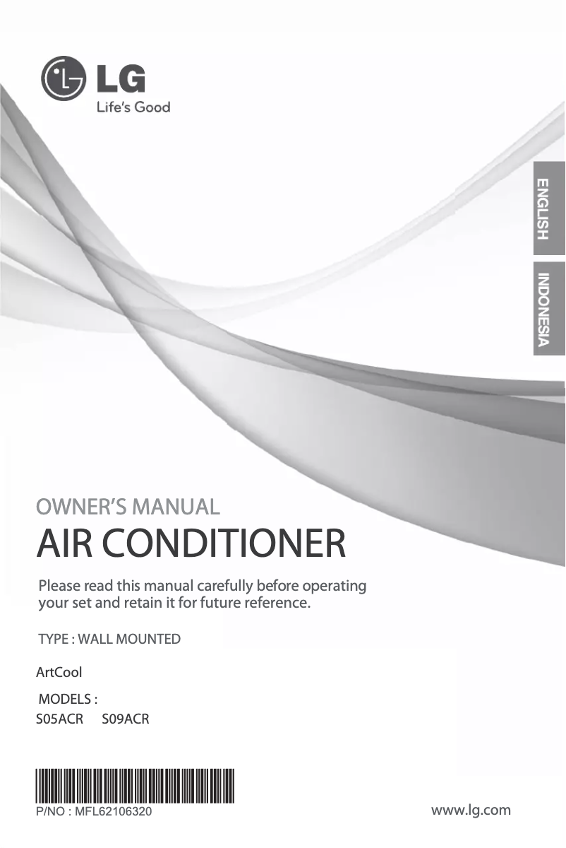 Page n°1 - Manuel utilisateur LG SN09ACR