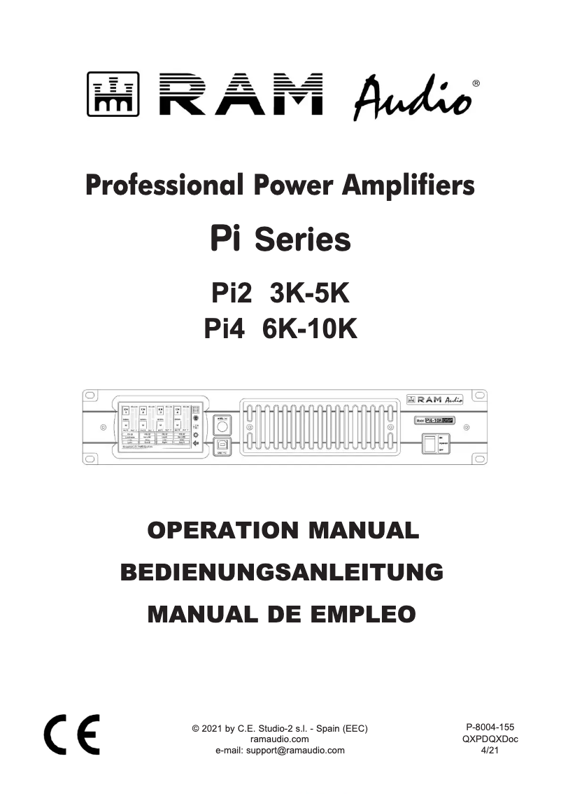 Page n°1 - Manuel utilisateur Ram Audio Pi4-10K