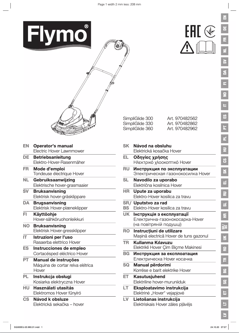 Page n°1 - Manuel utilisateur Flymo SimpliGlide 330