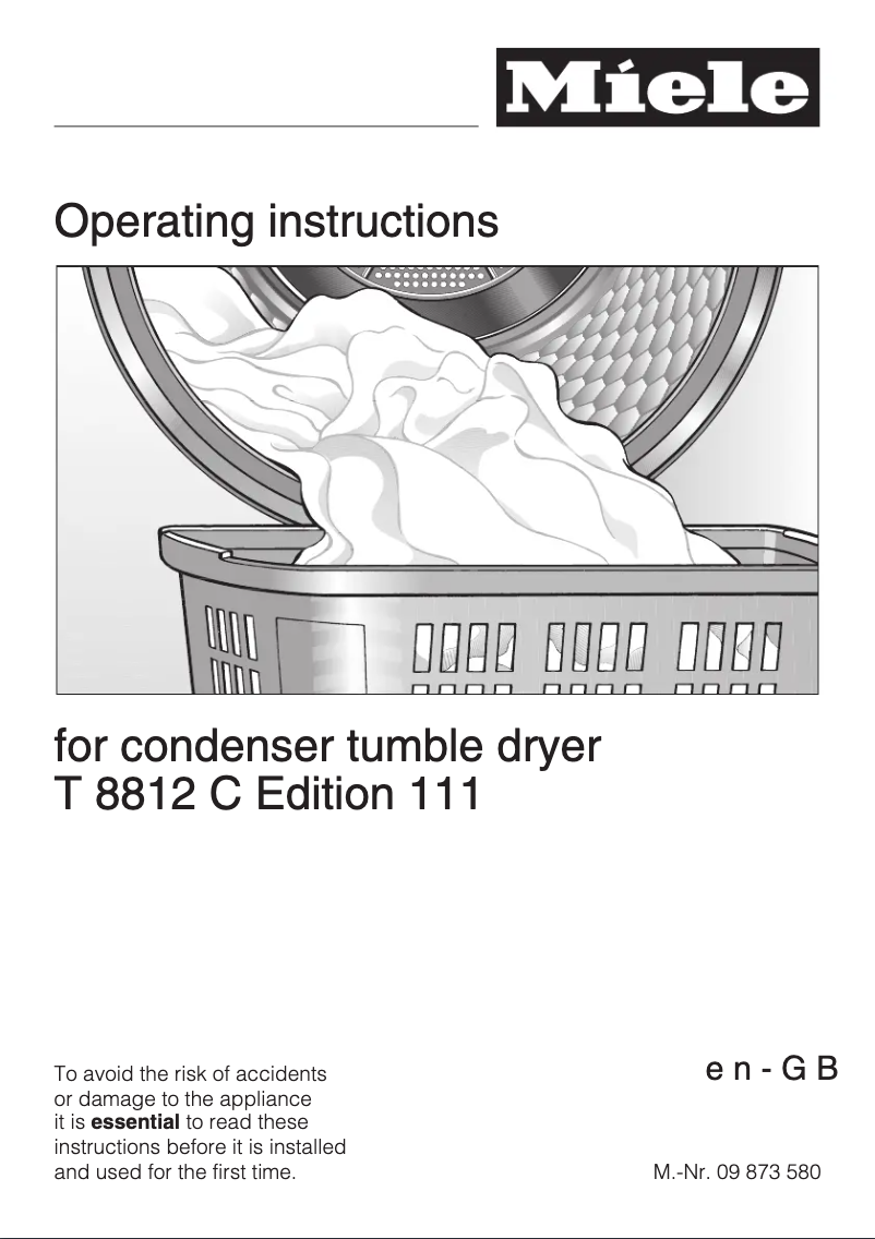 Page n°1 - Manuel utilisateur Miele T 8812 C Edition 111
