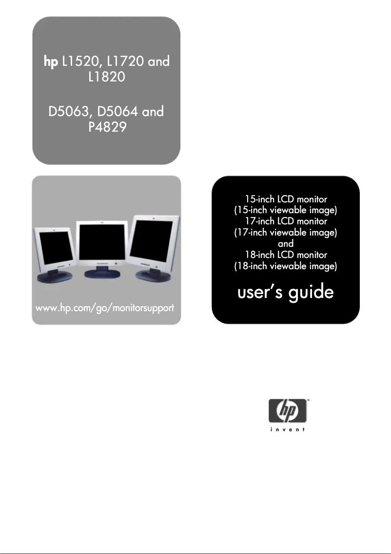 Page n°1 - Manuel utilisateur HP L1720