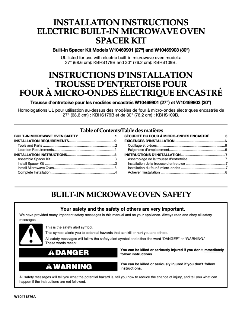 Page n°1 - Manuel utilisateur Maytag W10469901
